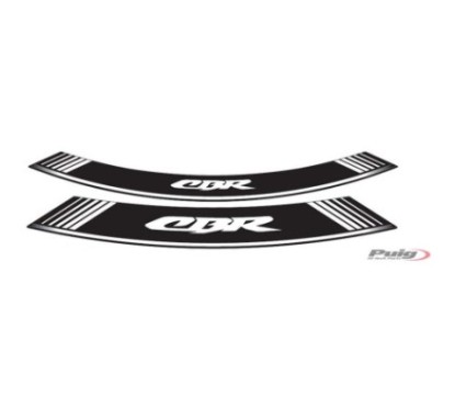 PUIG STICKERS FOR RIMS HONDA CBR WHITE - The set consists of 8 adhesive strips - COD. 5524B