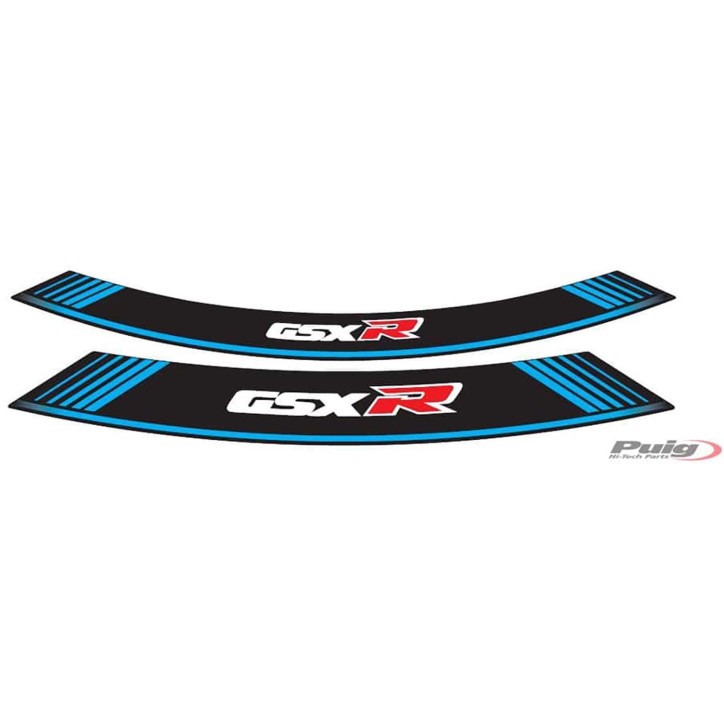 AUTOCOLLANTS POUR JANTES PUIG SUZUKI GSX-R BLEU - L'ensemble AVEC est composE de 8 bandes adhEsives - COD. 5525A