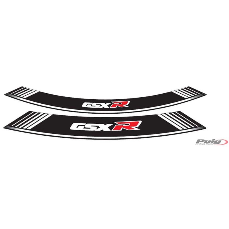 PUIG STICKERS FOR RIMS SUZUKI GSX-R WHITE - The set consists of 8 adhesive strips - COD. 5525B