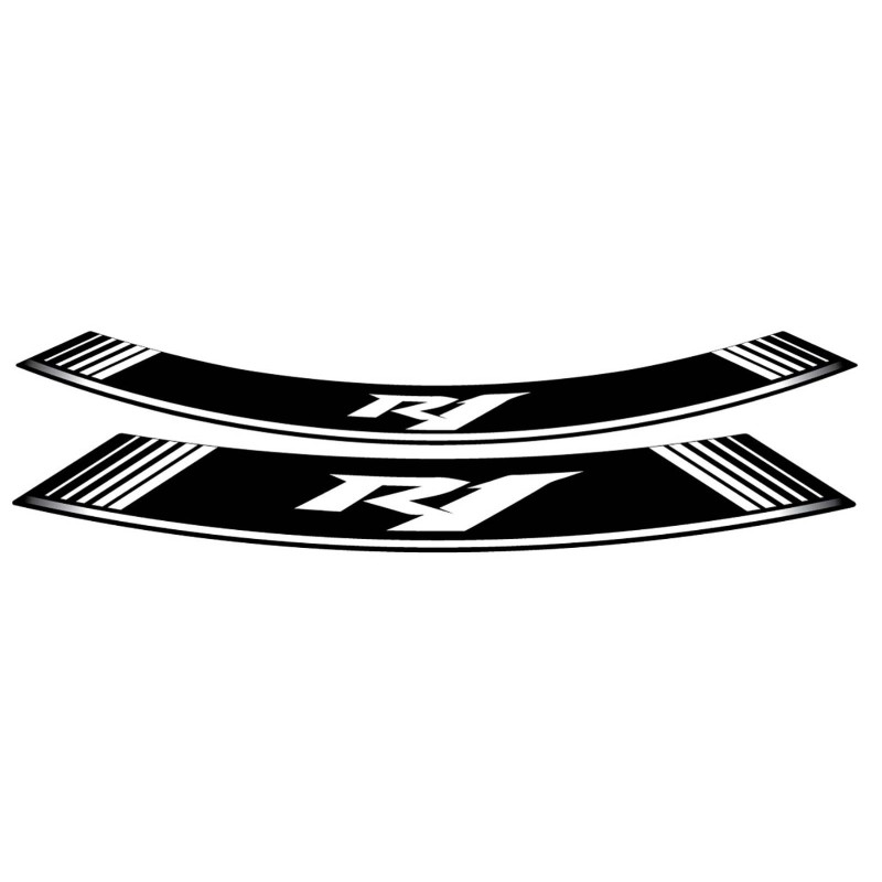 Autocollants Puig pour jantes Yamaha YZF R1 blancs. L'ensemble est compose de 8 bandes adhesives. Code?: 5529B.