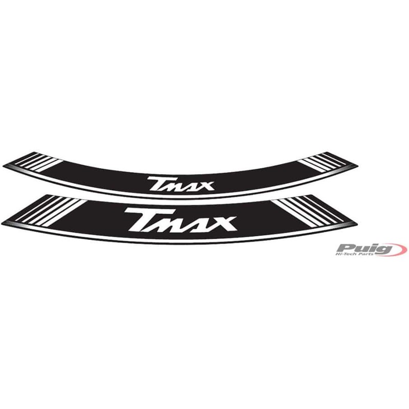 puig adesivi cerchi yamaha t max bianco il set consiste di 8 strisce adesive cod 5532b