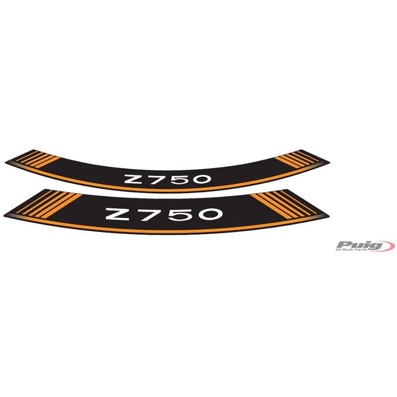 PUIG STICKERS FOR RIMS KAWASAKI Z750 ORANGE - The set consists of 8 adhesive strips - COD. 5545T