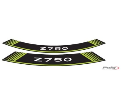 PUIG STICKERS FOR WHEELS KAWASAKI Z750 GREEN - The set consists of 8 adhesive strips - COD. 5545V