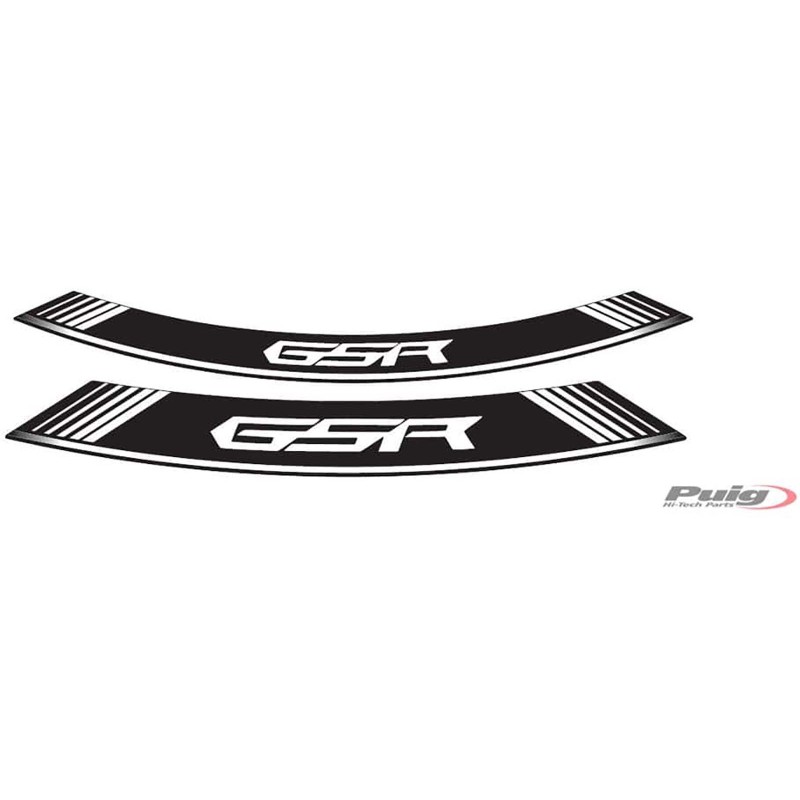 PUIG ADHESIVOS LLANTAS SUZUKI GSR BLANCO - El set se compone de 8 tiras adhesivas - COD. 5989B