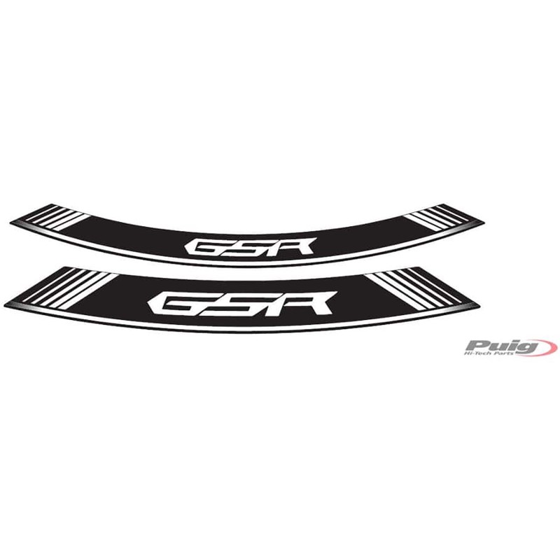 Puig Aufkleber Felgen Suzuki GSR weiss Das Set besteht aus 8 Klebestreifen Cod. 5989b