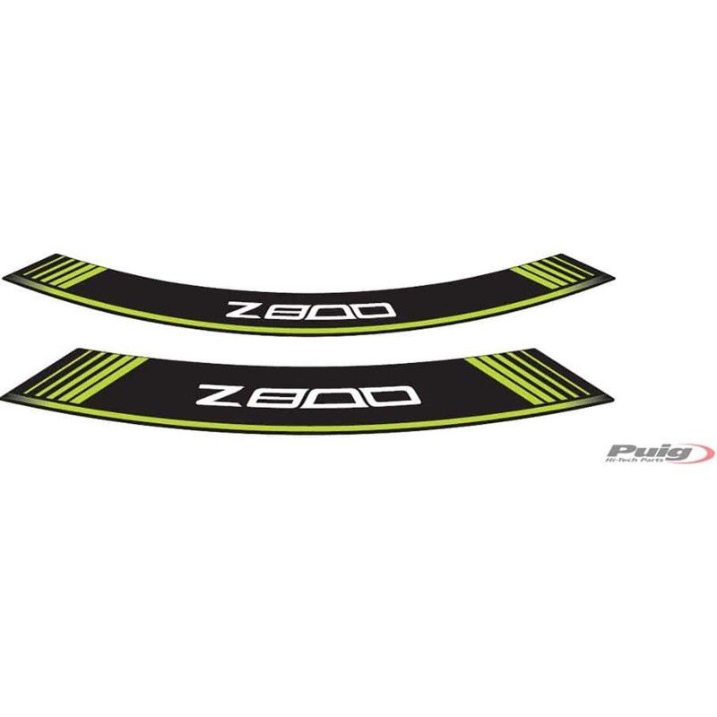Adhesivos llantas puig kawasaki z800 verde el set consta de 8 tiras adhesivas cod 6561v