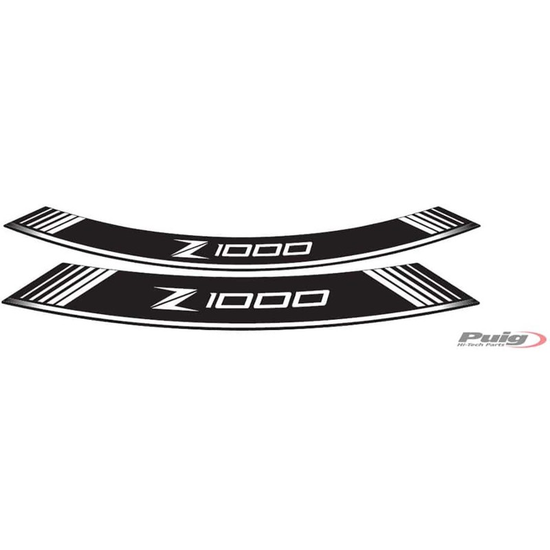 PUIG STICKERS FOR WHEELS KAWASAKI Z1000 WHITE - The set consists of 8 adhesive strips - COD. 7590B