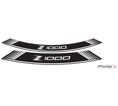 PUIG STICKERS FOR WHEELS KAWASAKI Z1000 WHITE - The set consists of 8 adhesive strips - COD. 7590B