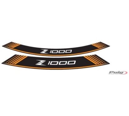 PUIG STICKERS FOR RIMS KAWASAKI Z1000 ORANGE - The set consists of 8 adhesive strips - COD. 7590T