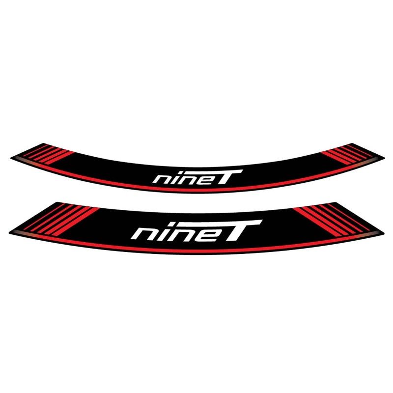 Adhesivos Puig para llantas BMW R Nine T rojo. El set consta de 8 tiras adhesivas cod. 9133R.