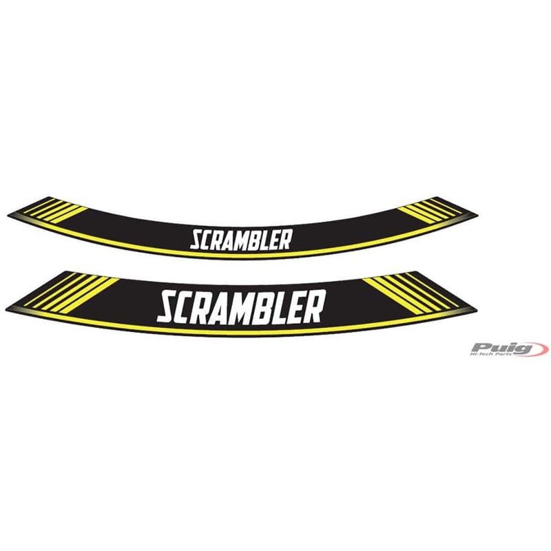puig adesivi cerchi ducati scrambler giallo il set consiste di 8 strisce adesive cod 9134g