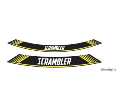 PUIG RADAUFKLEBER DUCATI SCRAMBLER GELB ? DAS SET BESTEHT AUS 8 KLEBESTREIFEN ? COD. 9134G