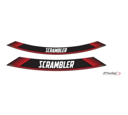 PUIG ADHESIVOS LLANTAS DUCATI SCRAMBLER ROJO - El set se compone de 8 tiras adhesivas - COD. 9134R