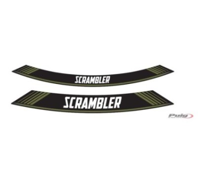 PUIG STICKERS FOR RIMS DUCATI SCRAMBLER GREEN - The set consists of 8 adhesive strips - COD. 9134V