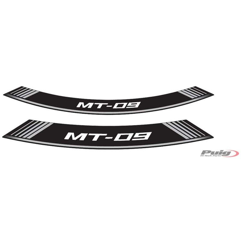 Adhesivos llantas puig yamaha mt 09 plata el set consta de 8 tiras adhesivas cod 9135p