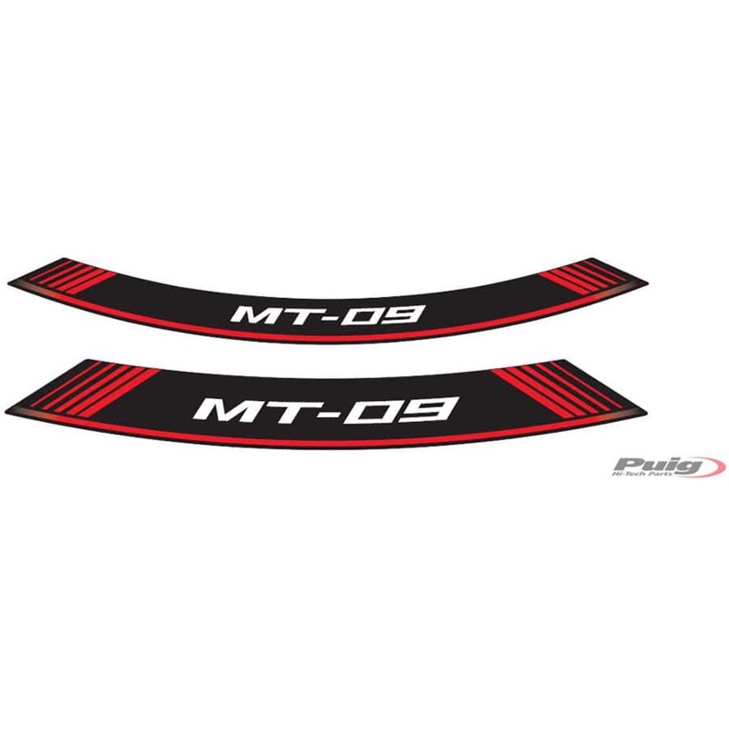 AUTOCOLLANTS POUR JANTES PUIG YAMAHA MT-09 ROUGE - L'ensemble AVEC est composE de 8 bandes adhEsives - COD. 9135R