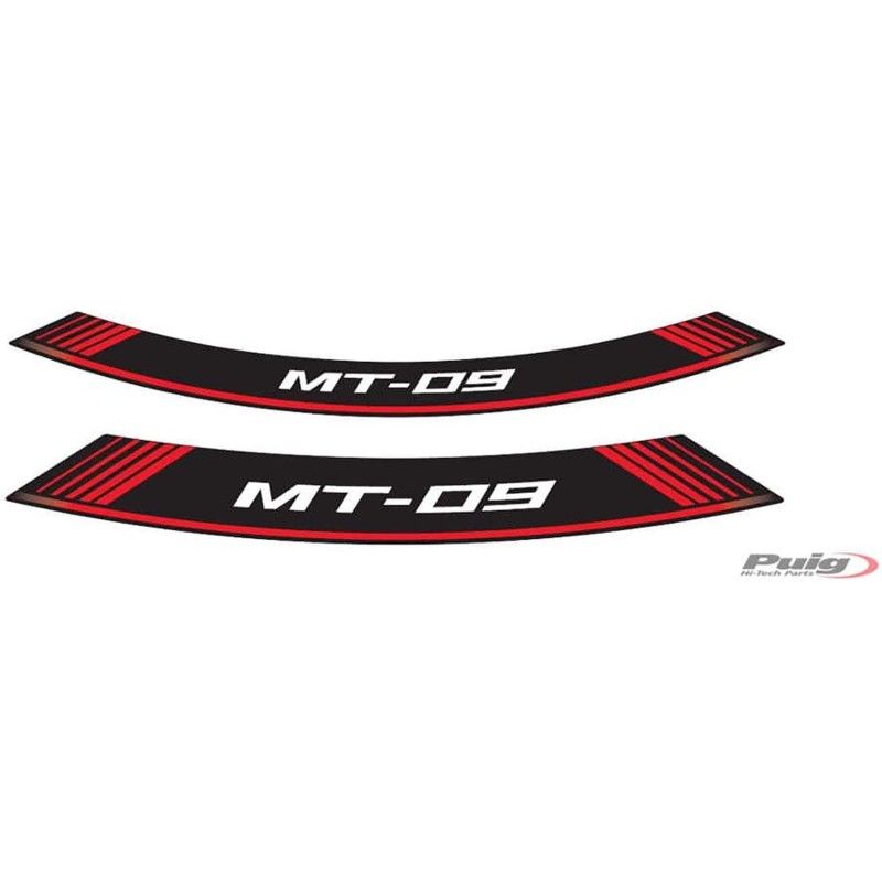 Adhesivos llantas puig yamaha mt 09 rojo el set consta de 8 tiras adhesivas cod 9135r