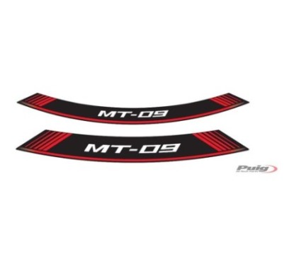 AUTOCOLLANTS POUR JANTES PUIG YAMAHA MT-09 ROUGE - L'ensemble AVEC est composE de 8 bandes adhEsives - COD. 9135R