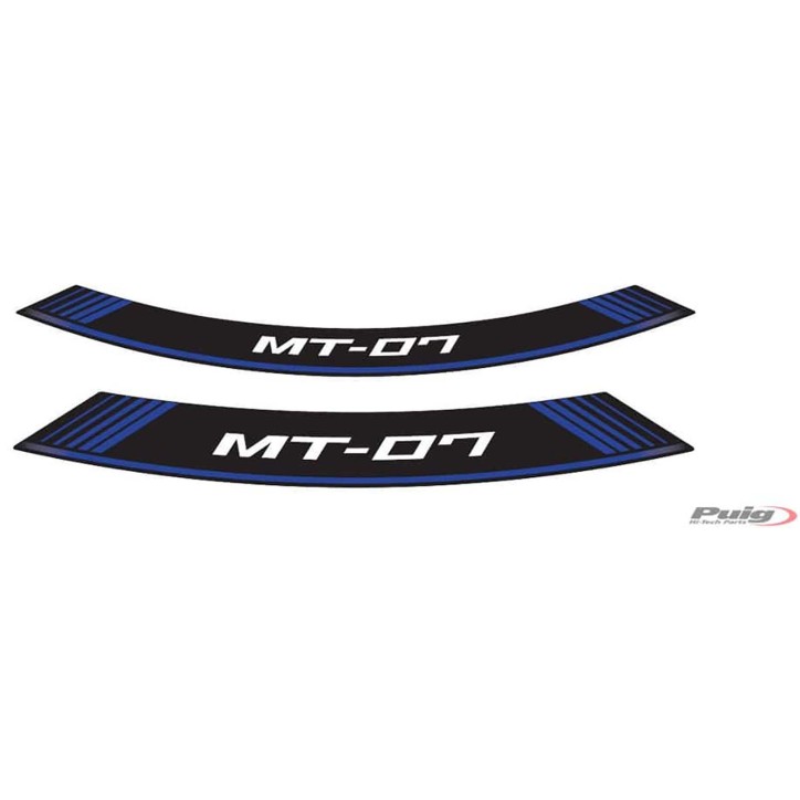 AUTOCOLLANTS POUR JANTES PUIG YAMAHA MT-07 BLEU - L'ensemble AVEC est composE de 8 bandes adhEsives - COD. 9136A