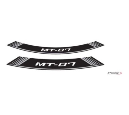 AUTOCOLLANTS POUR JANTES PUIG YAMAHA MT-07 ARGENT - L'ensemble AVEC est composE de 8 bandes adhEsives - COD. 9136P