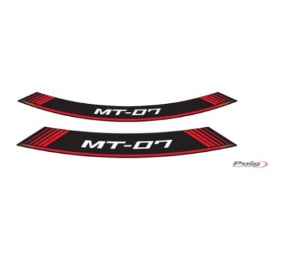 PUIG STICKERS RIMS YAMAHA MT-07 RED - The set consists of 8 adhesive strips - COD. 9136R