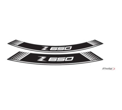 PUIG STICKERS FOR RIMS KAWASAKI Z650 WHITE - The set consists of 8 adhesive strips - COD. 9290B