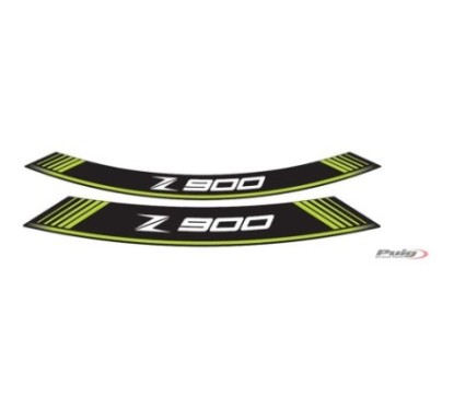 AUTOCOLLANTS DE ROUES PUIG KAWASAKI Z900 VERT - L'ensemble AVEC est composE de 8 bandes adhEsives - COD. 9291V