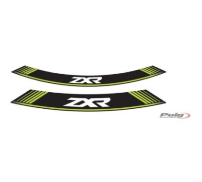 AUTOCOLLANTS DE ROUES PUIG KAWASAKI ZXR VERT - L'ensemble AVEC est composE de 8 bandes adhEsives - COD. 9292V