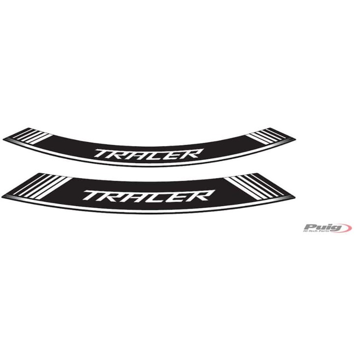 PUIG WHITE RIMS STICKERS YAMAHA TRACER - DAS SET BESTEHT AUS 8 KLEBESTREIFEN - COD. 9293B