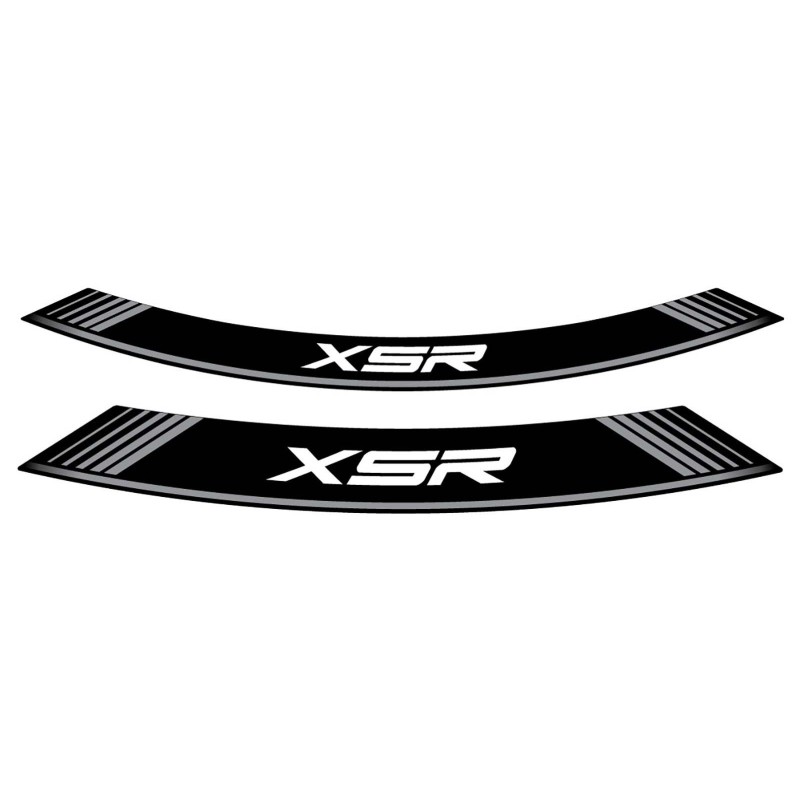 Autocollants Puig pour jantes Yamaha XSR argent. Le lot comprend 8 bandes adhesives. Code?: 9985P.