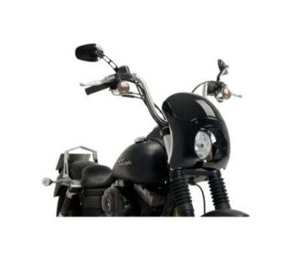 CUSTOM ACCES CUPOLINO SEMICARENATO BURNOUT PER HARLEY DAVIDSON DYNA 1690 FAT BOB ANNO 08-17 COLORE NERO