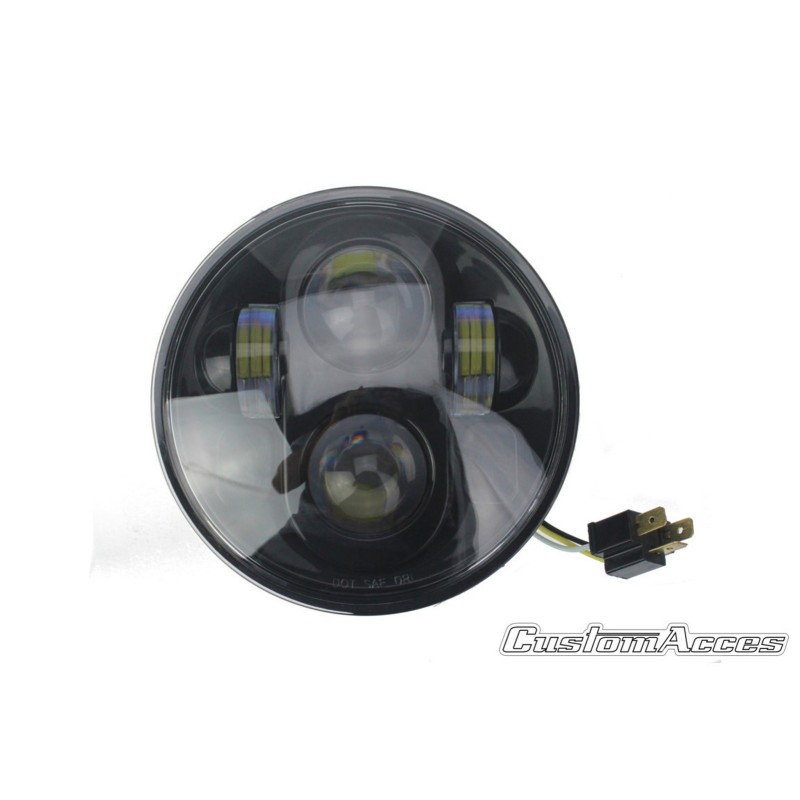 CUSTOM ACCES FARO A LED MODELLO OVNI HARLEY D. DYNA LOW RIDER FXDL 93-17 NERO