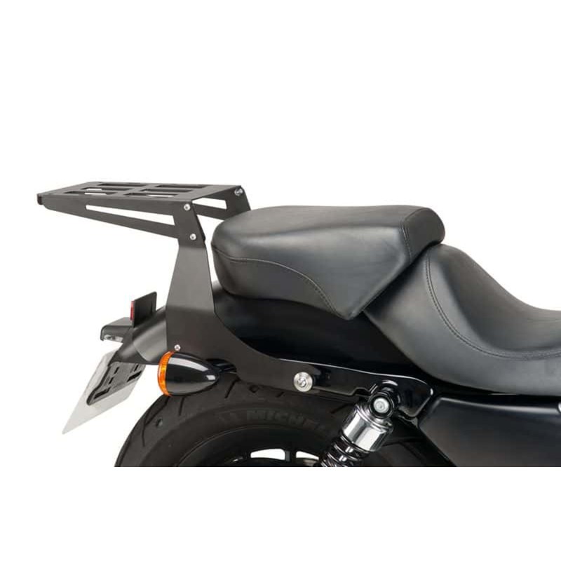 CUSTOM ACCES PIASTRA PORTAPACCHI FISSO PER HARLEY DAVIDSON SPORTSTER 1200 ROADSTER ANNO 04-08 COLORE NERO