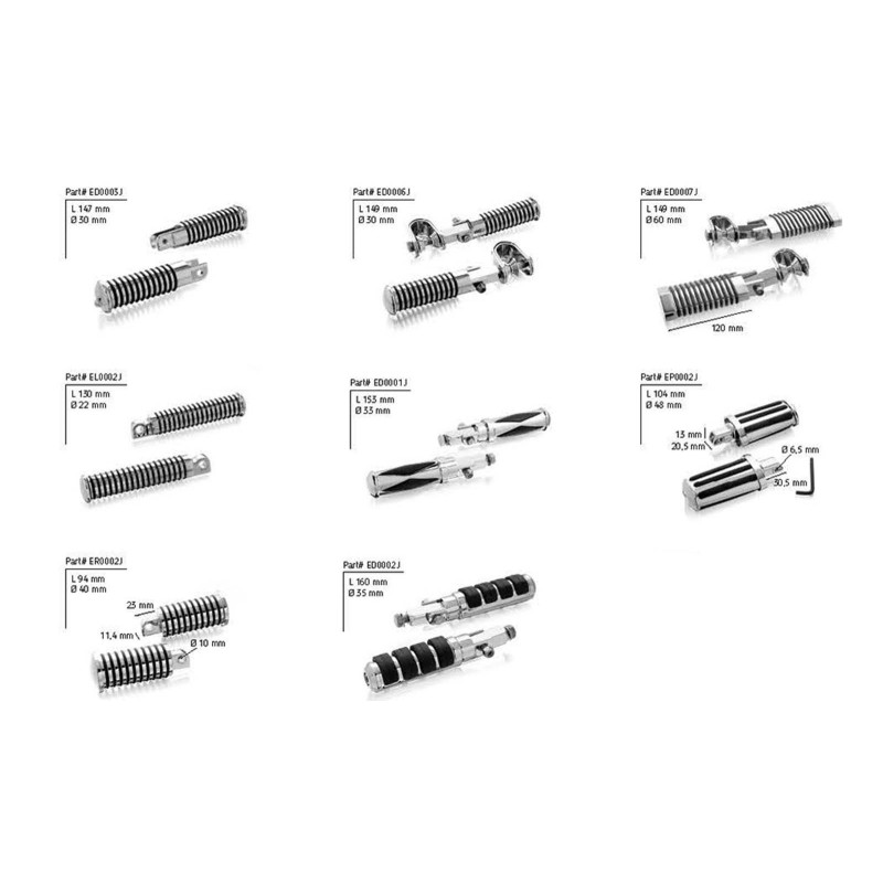 CUSTOM ACCES FOOTPEGS HARLEY D. DYNA FAT BOB FXDF 08-17