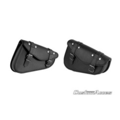 CUSTOM ACCES PAIR OF SIDE BAGS MOD. DETROIT BLACK - COD. APD001N - Features two buckle closures. Dimensions (HxW):