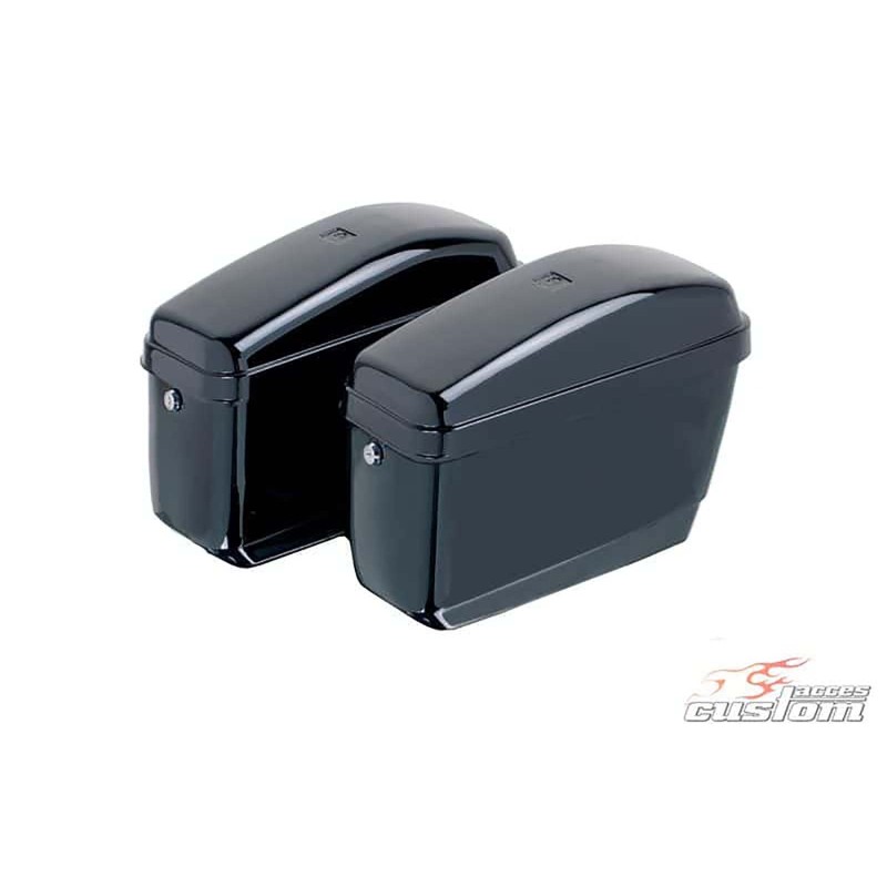 CUSTOM ACCES PAIR OF RIGID SIDE BAGS EASY MODEL BLACK - COD. AMZ004N - The kit includes: the pair of side bags.