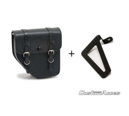 CUSTOM ACCES SAC LATERALE DROIT AVEC BASE METALLICA MOD. IBIZA AVEC SOUTIEN NOIR - COD. APS015N - Presenta due chiusure AVEC