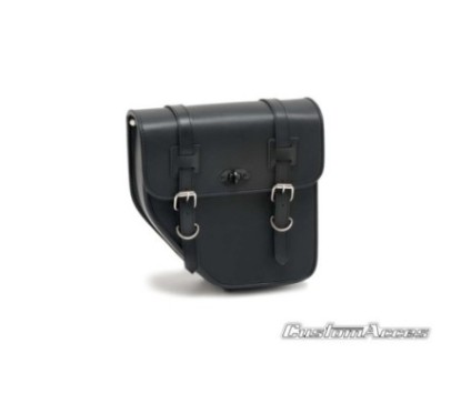 CUSTOM ACCES SAC LATERALE DROIT MOD. IBIZA AVEC BASE METALLICA NOIR - COD. AP0013N - Presenta due chiusure AVEC fibbia.