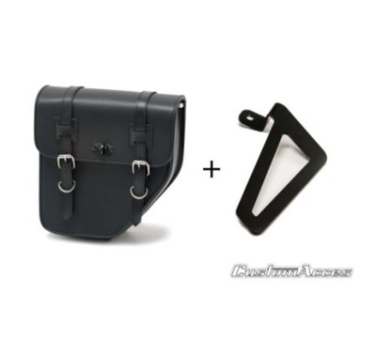 CUSTOM ACCES BORSA LATERALE SINISTRA CON BASE METALLICA MODELLO IBIZA CON SUPPORTO COLORE NERO