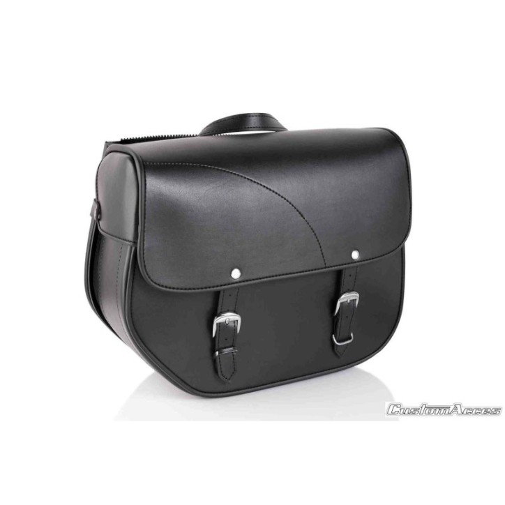 CUSTOM ACCES RIGHT SIDE BAG MOD. SAINT LOUIS BLACK - COD. AP0001N - It has two closures. Dimensions: 340x415x175mm.