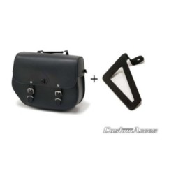 CUSTOM ACCES BORSA LATERALE DESTRA CON BASE METALLICA MODELLO SANT LOUIS CON SUPPORTO COLORE NERO