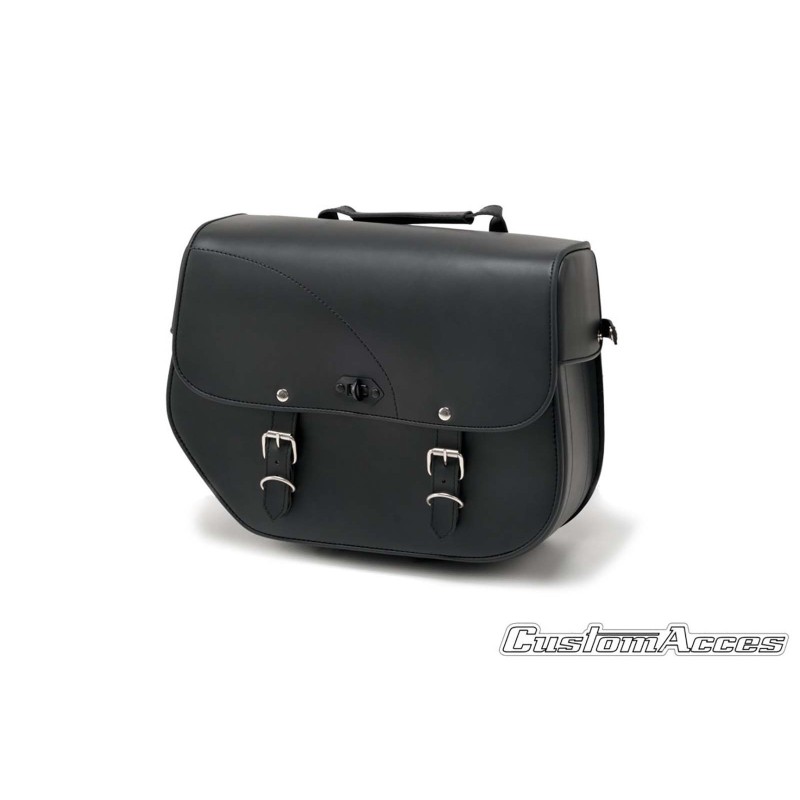 CUSTOM ACCES RIGHT SIDE BAG MOD. SANT LOUIS WITH BLACK METALLIC BASE - COD. AP0011N - It has two closures. Dimensions: