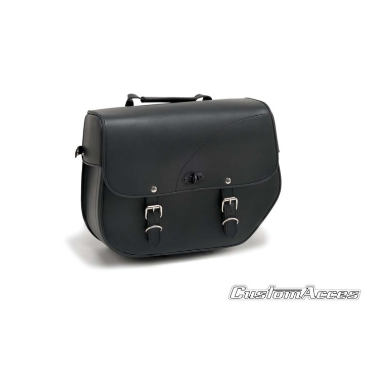 CUSTOM ACCES BORSA LATERALE SINISTRA MOD. SANT LOUIS CON BASE METALLICA NERO - COD. AP0012N - Presenta due chiusure.