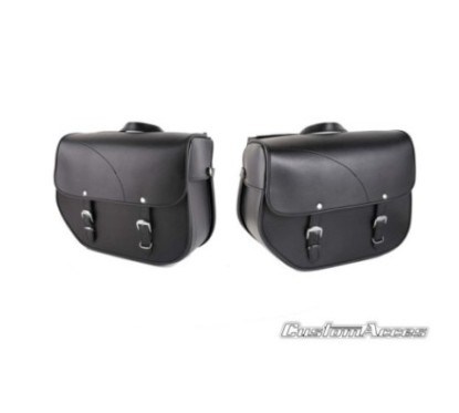 CUSTOM ACCES PAIR OF SIDE BAGS MOD. SAINT LOUIS BLACK - COD. APS001N - Features two closures. Dimensions: 340x415x175mm.