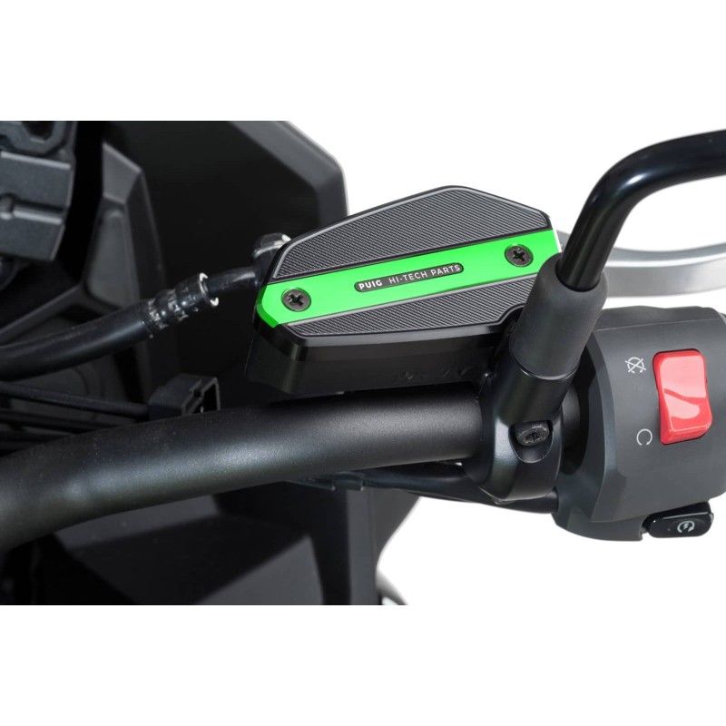 Tapon deposito liquido freno delantero Puig para Kawasaki Ninja 650 2024 verde